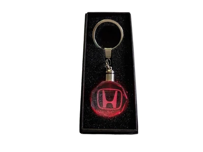 Брелок кристал светодиодный Honda, стекло, 7 цветов