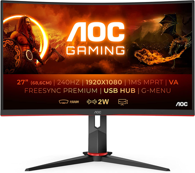 Монітор 27" AOC C27G2ZU Full HD VA 240 Гц