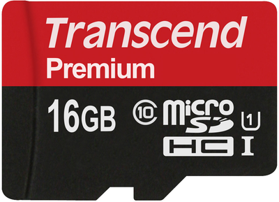 Карта памяти Transcend Premium microSDHC 16GB Class 10 UHS-I (TS16GUSDCU1)