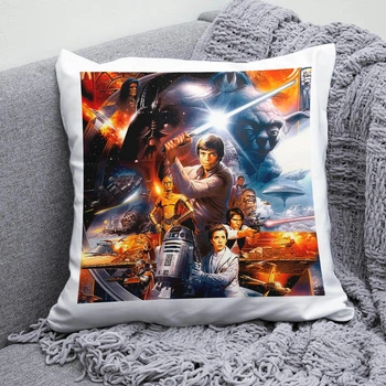 Плюшевая подушка Звездные войны Star Wars квадрат 35х35 см белая