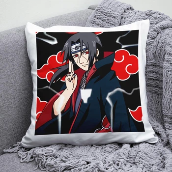 Плюшевая подушка Итачи Учиха Наруто Naruto anime квадрат 35х35 см белая