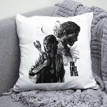 Плюшевая подушка The Last of Us 2 квадрат 35х35 см белая
