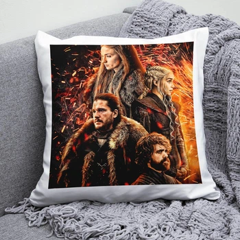 Плюшевая подушка Игра престолов Game of Thrones квадрат 35х35 см белая