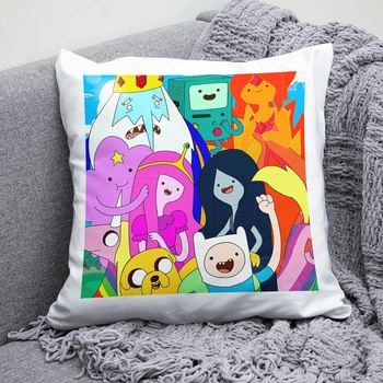 Плюшевая подушка Время приключений Adventure Time квадрат 35х35 см белая