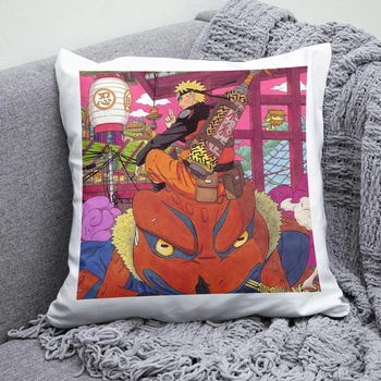 Плюшевая подушка Наруто Naruto anime квадрат 35х35 см белая