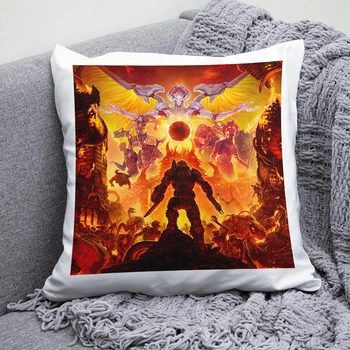 Плюшева подушка Doom квадрат 35х35 см біла