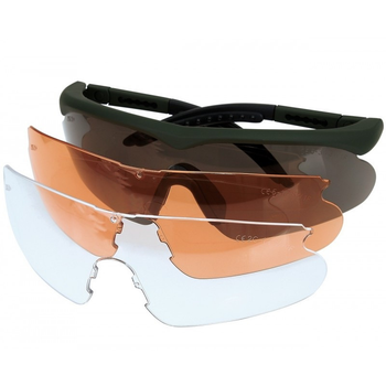 Тактичні балістичні окуляри SWISSEYE Raptor + 3 оливкові лінзи 15620001