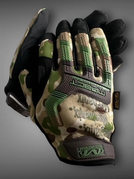 Тактичні штурмові рукавички Mechanix M-Pact мультикам для ЗСУ, армійські повнопалі рукавички