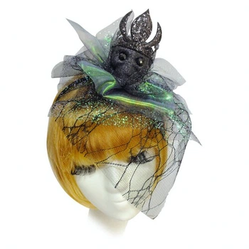 Обруч Череп з коронкою з вуаллю SETA Decor 17-831BLK-XM