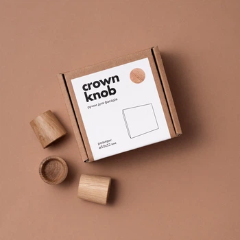 Дерев'яні меблеві ручки кнопки Pab.objects Crown ø30мм Дуб (3 шт) (pab0094)