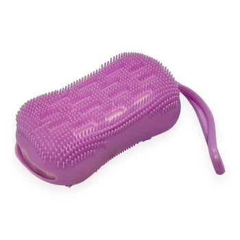 Мочалка-шкребок масажна силіконова SiliconGoods BathBrush №002 двостороння