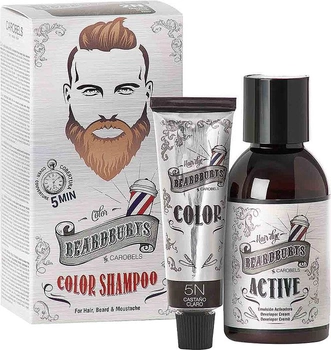 Zestaw do koloryzacji włosów, brody i wąsów Beardburys 5N jasny brąz 30 ml + 45 ml (8431332126052)