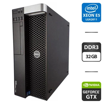 Робоча станція Dell Precision T3610 Tower / Intel Xeon E5-2658 v2 (10 (20) ядер по 2.4 - 3.0 GHz) / 32 GB DDR3 / 240 GB SSD / nVidia GeFirce GTX 570, 1280 MB GDDR5, 320-bit / HDMI б/в
