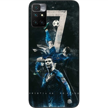 Силиконовый чехол SMTT для Xiaomi Redmi 10 с картинкой Футбол Cristiano Ronaldo