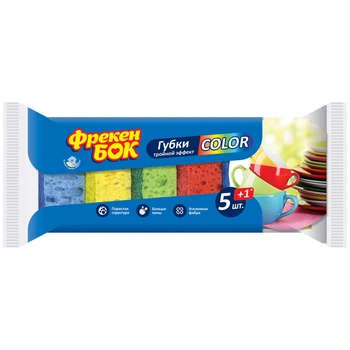Губки кухонні Фрекен Бок колор 6 шт (4823071630824)
