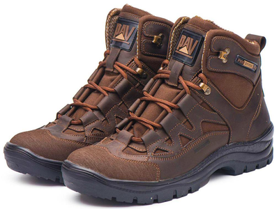 Берцы демисезонные тактические ботинки PAV 501 коричневые кожаные с мембраной Winterfrost 44