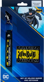 Набір Kite DC Comics Batman бейдж на липучці та підвіска Чорний з жовтим х 2 шт (DC24-3010)