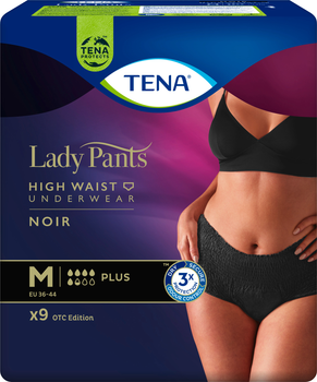 Урологічні труси Tena Lady Pants Plus Medium чорні 9 шт (7322541130637)