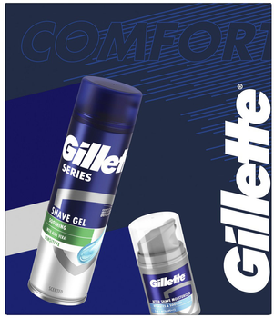 Zestaw upominkowy Gillette Series Sensitive Żel do golenia 200 ml + Balsam po goleniu 3w1 Hydrates & Soothes SPF+15 50 ml (8001090570246)