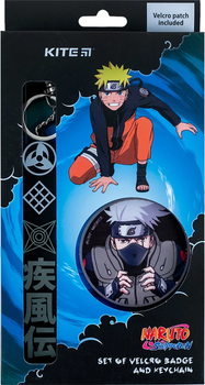 Набір Kite Naruto бейдж на липучці та підвіска Зелено-чорний х 2 шт (NR24-3010-1)