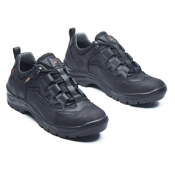 Тактичні кросівки демісезонні PAV 401 чорні шкіряні з мембраною Winterfrost 45
