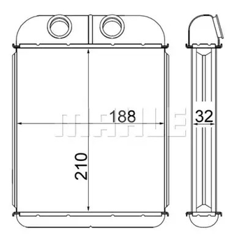 Радіатор пічки Renault Espace IV 1.9-3.0dCi 02-, MAHLE/KNECHT (AH181000S)