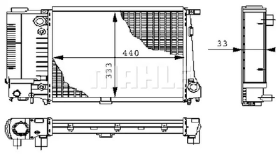 Радіатор 333 mm BMW 3 (E36) / 5 (E34), MAHLE/KNECHT (CR264000S)