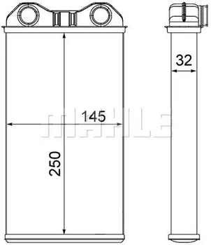 Радіатор пічки RENAULT Trafic \'\'01-14, MAHLE/KNECHT (AH14000S)