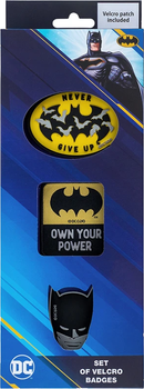 Набір бейджів на липучці Kite DC Comics Batman Чорний з жовтим х 3 шт (DC24-3012-1)