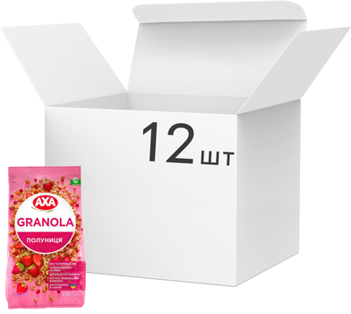 Упаковка гранолы АХА хрустящая с клубникой 330 г х 12 шт (4820237692559)