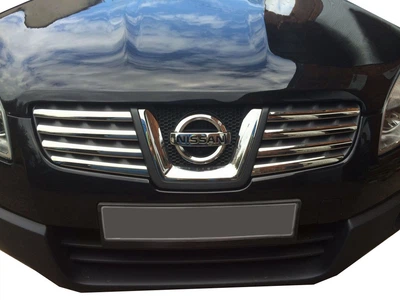Накладки на радиаторную решетку OmsaLine из нержавеющей стали (8 шт) для Nissan Qashqai 2007-2010 годов.
