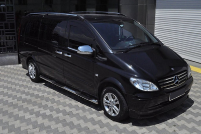 Боковые трубы BB002 (2 шт., нерж.) d70, Длинная база для Mercedes Vito W639 2004-2015 гг