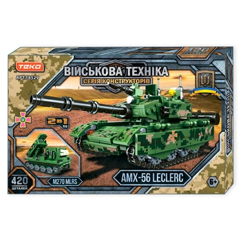 Конструктор Teko 2 в 1 Танк AMX-56 LECLERC и РСЗО M270MLRS, 420 деталей, в коробке