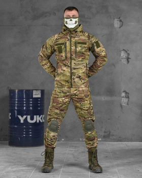 Тактический весенний костюм с наколенниками штаны+куртка 2XL мультикам (85878)