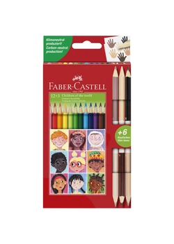 Набор карандашей 12 цв. FABER CASTELL + 3 двусторонних Skintones (511514) 4005405115140