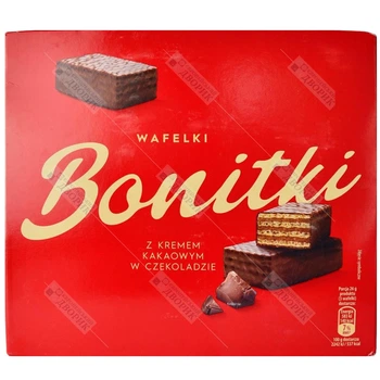 Вафли мини Bonitki с какао-кремом в шоколаде 600 г
