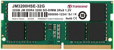 Оперативная память Transcend SODIMM DDR4-3200 32768 MB PC4-25600 (JM3200HSE-32G)