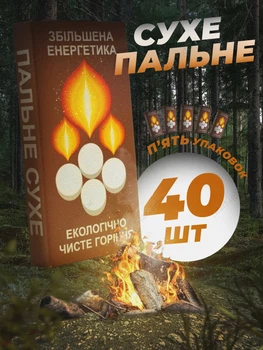 Сухое топливо 40шт сухое горючее спирт для разведения огня БИОН