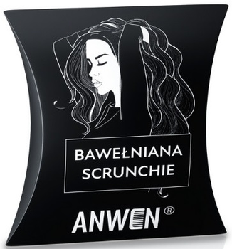 Гумка для волосся Anwen Scrunchie бавовняна Чорна (5907222404775)