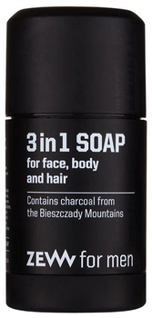 Mydło Zew for Men 3 w 1 z węglem drzewnym z Bieszczad do twarzy, ciała i włosów 85 ml (5903766462103)