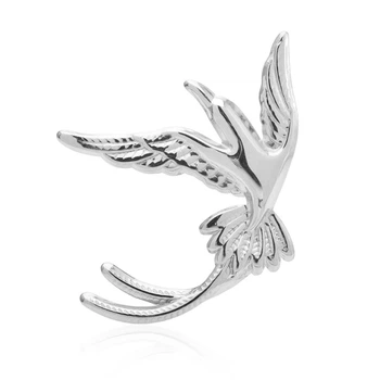 Брошь унисекс BROCHE бижутерия Птицы Ласточка серебристая BRBF113984