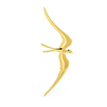 Брошь унисекс BROCHE бижутерия Птицы Ласточка золотистая BRBF113959