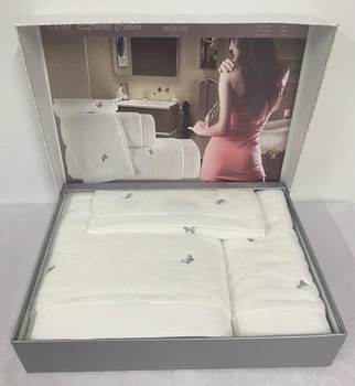 Подарунковий набір рушників Maison D'or Reve De Papillon White-Grey 3 шт.