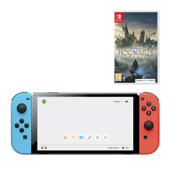 Набор Консоль Nintendo Switch OLED Model HEG-001 64GB Blue Red + Игра Hogwarts Legacy Русские Субтитры