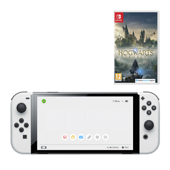 Набор Консоль Nintendo Switch OLED Model HEG-001 64GB White + Игра Hogwarts Legacy Русские Субтитры