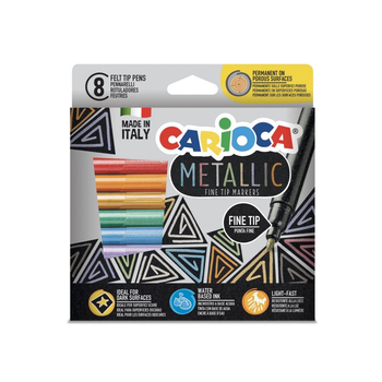 Zestaw markerów Carioca Metallic 8 sztuk (8003511431624)