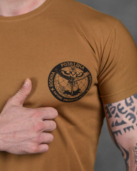 Армейская мужская футболка Военная Разведка потоотводящая S койот (85916)