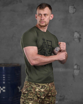 Тактична чоловіча потовідвідна футболка ЗСУ солдат M олива (85913)