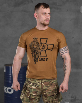 Тактическая мужская потоотводящая футболка ЗСУ солдат L койот (85914)
