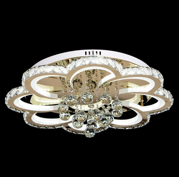 Люстра LED+хрусталь Свет SY-1606 FG золотиста з пультом 148W